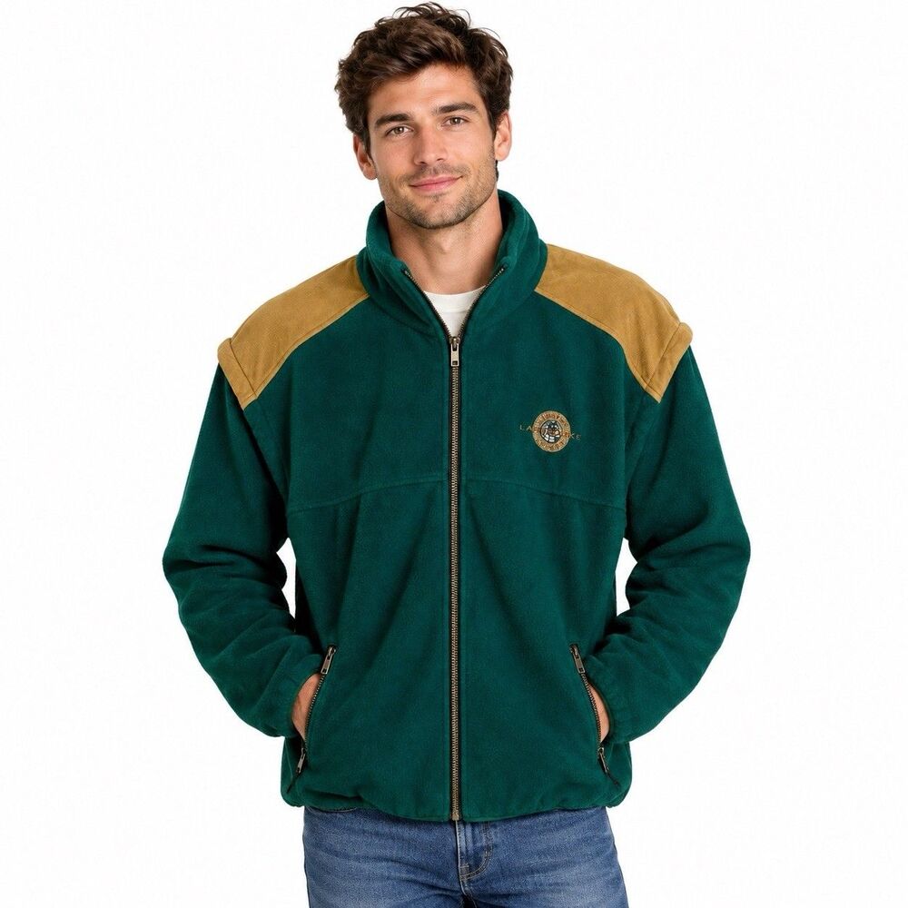 90s Y2K The Shirt Company Lake Louise Convertible Fleece Jacket Vest Green XL